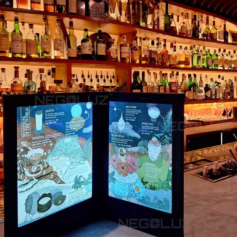 porte menu retroeclaire